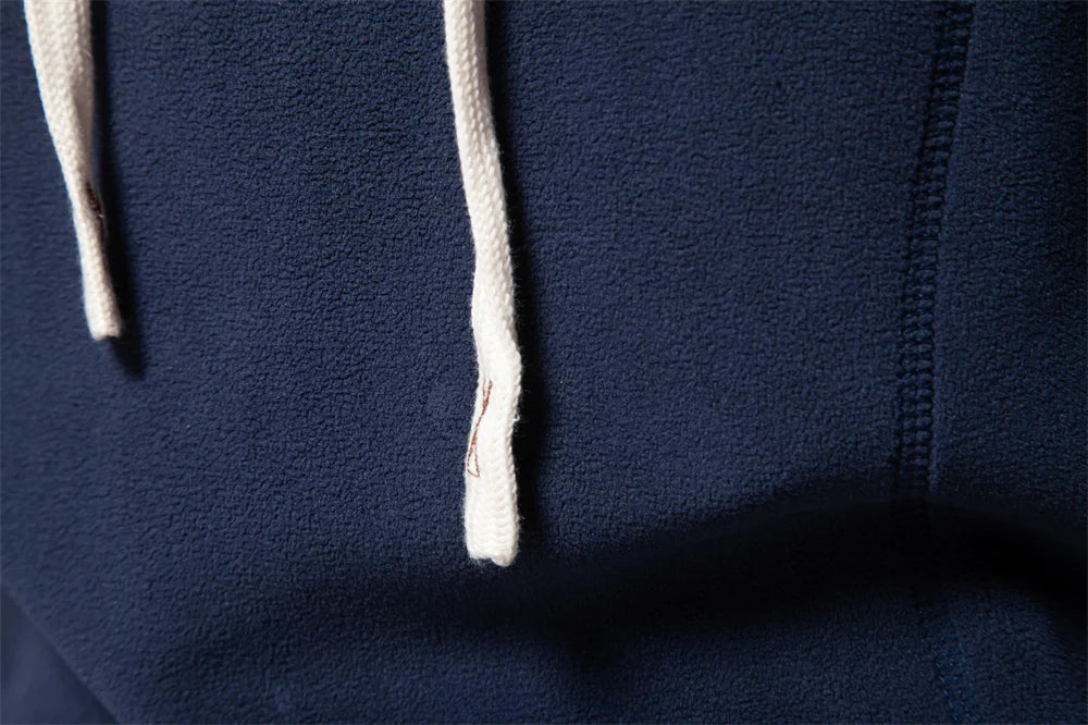 Heren winter effen fleece hoodie van hoge kwaliteit warme casual trekkoord hoed sweatshirt zachte shell hoodies voor heren