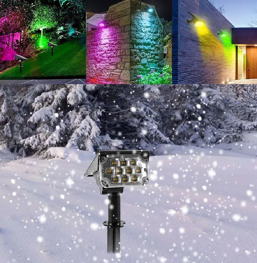 New 2 In 1 Solar Garden Light Adjustable Outdoor Wall Lamps Waterproof Super Bright Spotlights RGB Solar Landscape Lawn Lamps