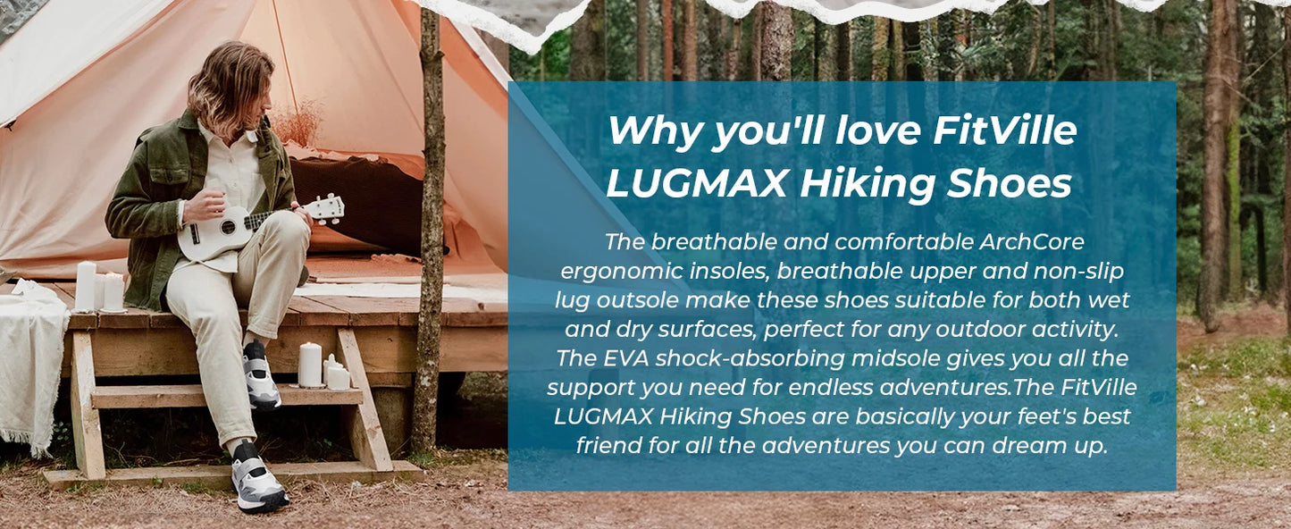 Men's Widened Hiking Walking Shoes Slip-On Comfortable Orthopaedic With Arch Support Non-Slip Sports Shoes For Travel