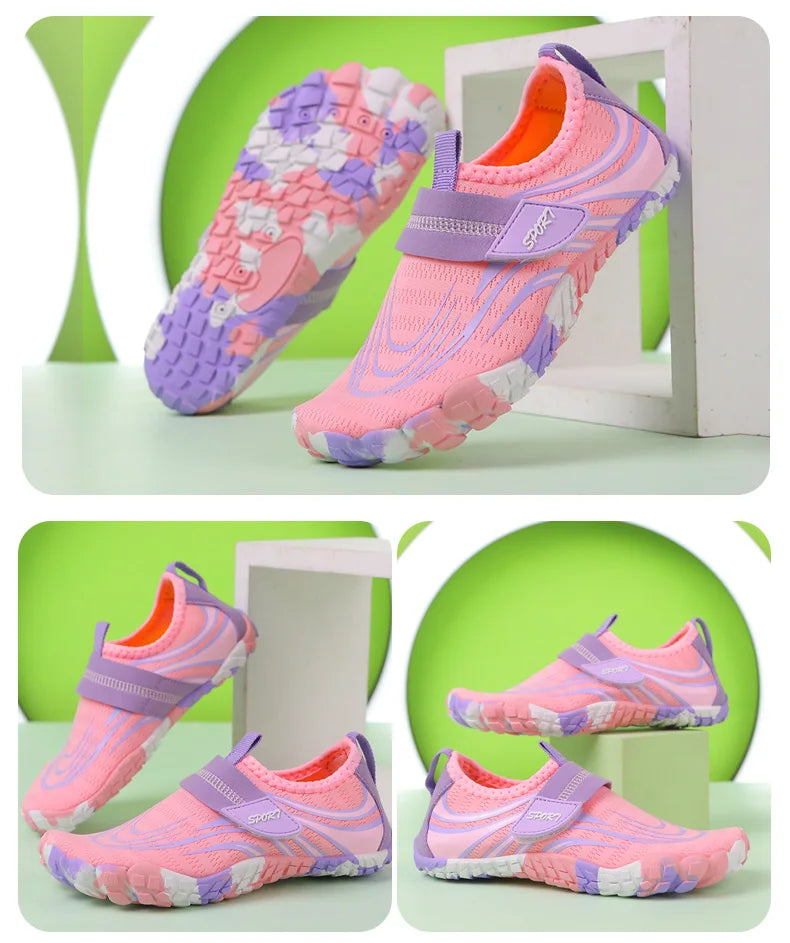 Kinderen op blote voeten waterschoenen voor kinderen Ademende, snel drogende sportschoenen Ideaal voor het strand Antislip voor brede voeten