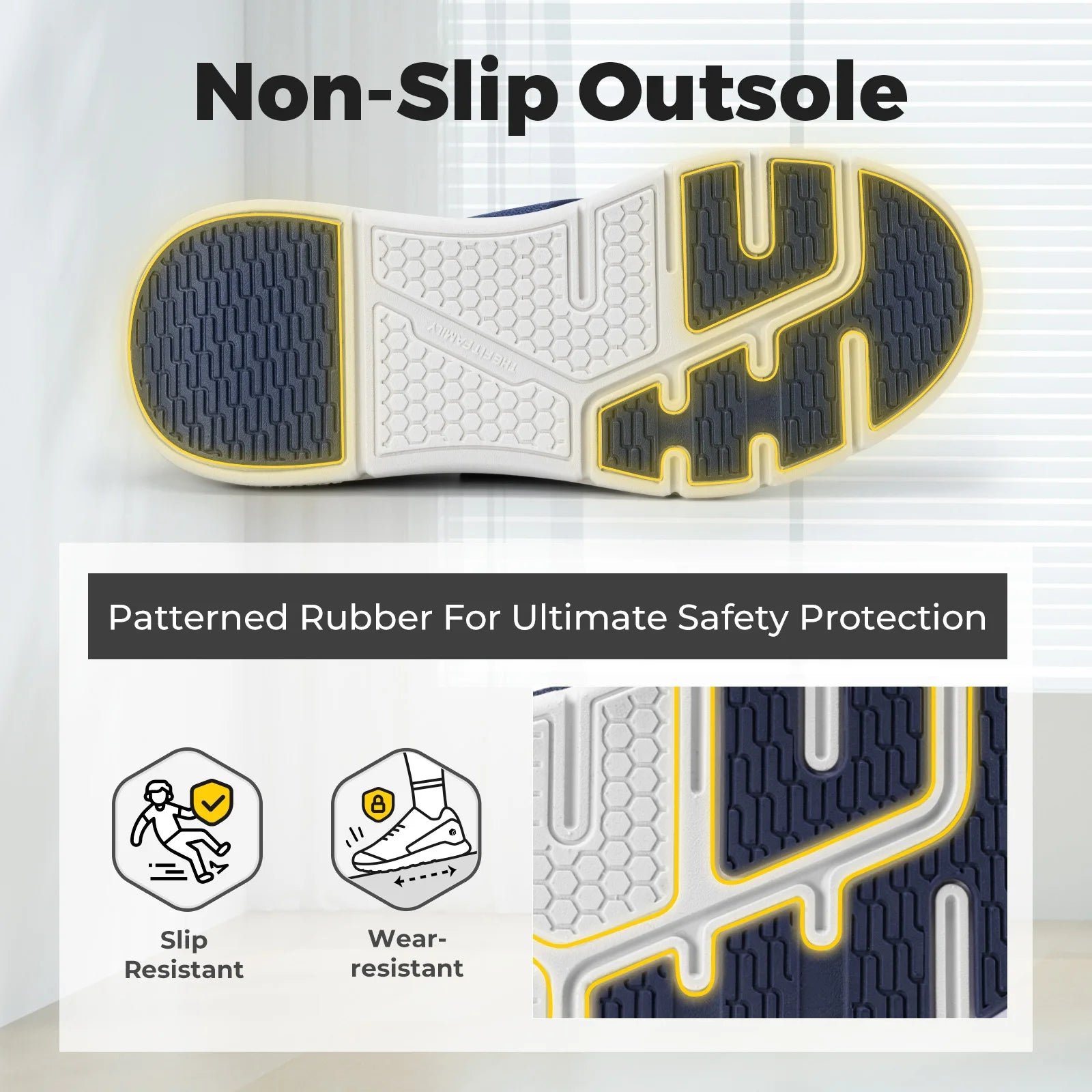 Diabetikerschuhe für Herren, extra breit, mit Klettverschluss, für ältere Menschen, zur Linderung von geschwollenen Füßen und Neuropathie