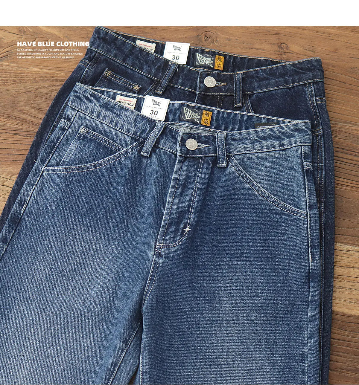 2025 Lente Nieuwe Amerikaanse Retro Primaire Kleur Denim Jeans Heren Eenvoudige 90% Katoen Gewassen Oude Casual Losse Rechte Wijde Broek