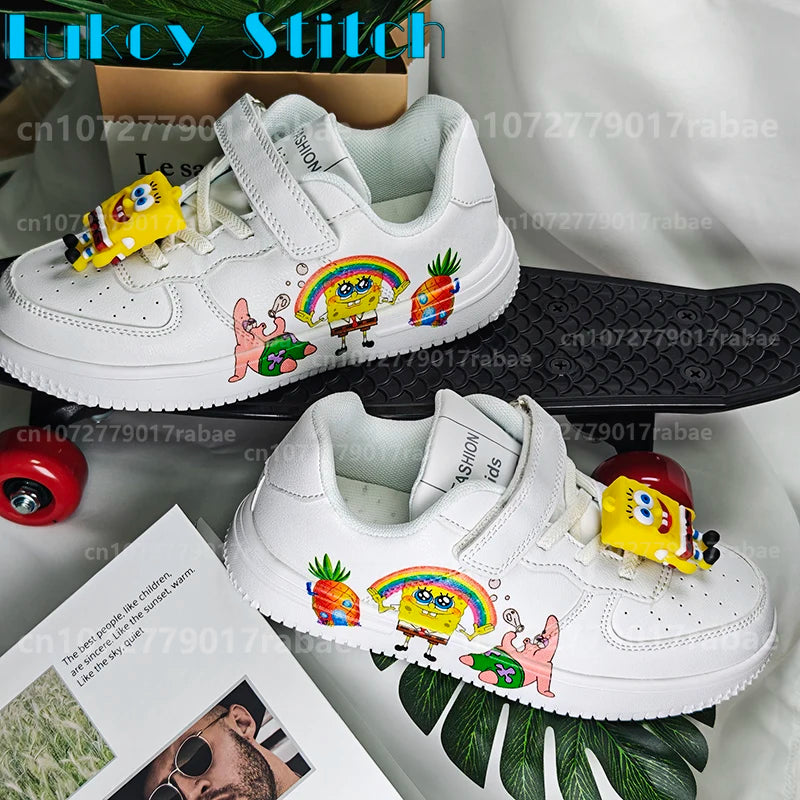 SpongeBob Gift Children Shoes Student Casual Kid Sneakers Girls Boys Running Fashion Sports Shoes Cute Christmas Birthday Gift