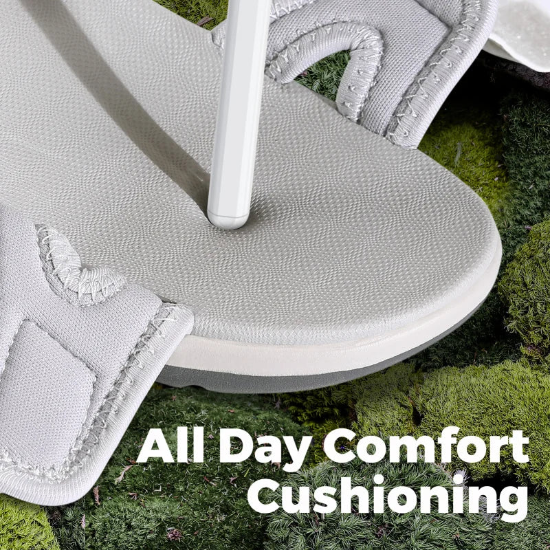 Women's Sandals Summer Beach Flats Adjustable Ankle Strap For Swollen And Flat Feet With Arch Support Open Toe Orthotic