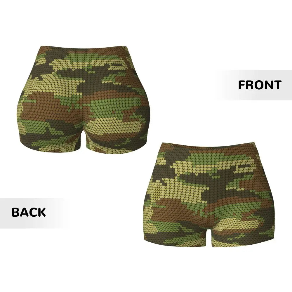 Custom Marpat Camo Workout Volleyball Biker Shorts for Women Woodland Camouflage Gym Yoga Shorts