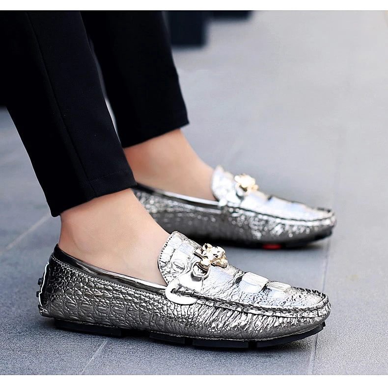 2024 Nieuwe stijlvolle herenschoenen in grote maten 39-48, casual mocassins, wit, zilver, herenschoenen, formeel, zakelijk, kantoor, feestmocassin, loafers