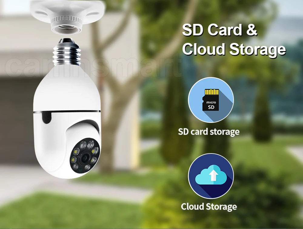 6MP Tuya E27 Bulb Camera WIFI PTZ Videobewaking Babyfoon Kleur Nachtzicht Binnen Smart Life APP Bediening IOS Android