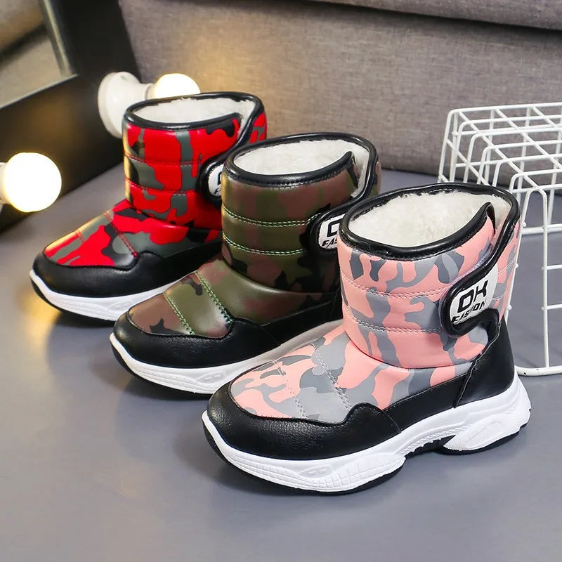 Kids' Casual Shoes Snow Boots Ankle Boots PU Leather Winter Shoes Velcro Anti-Slip Warm Shoes For Girls Size 26-37