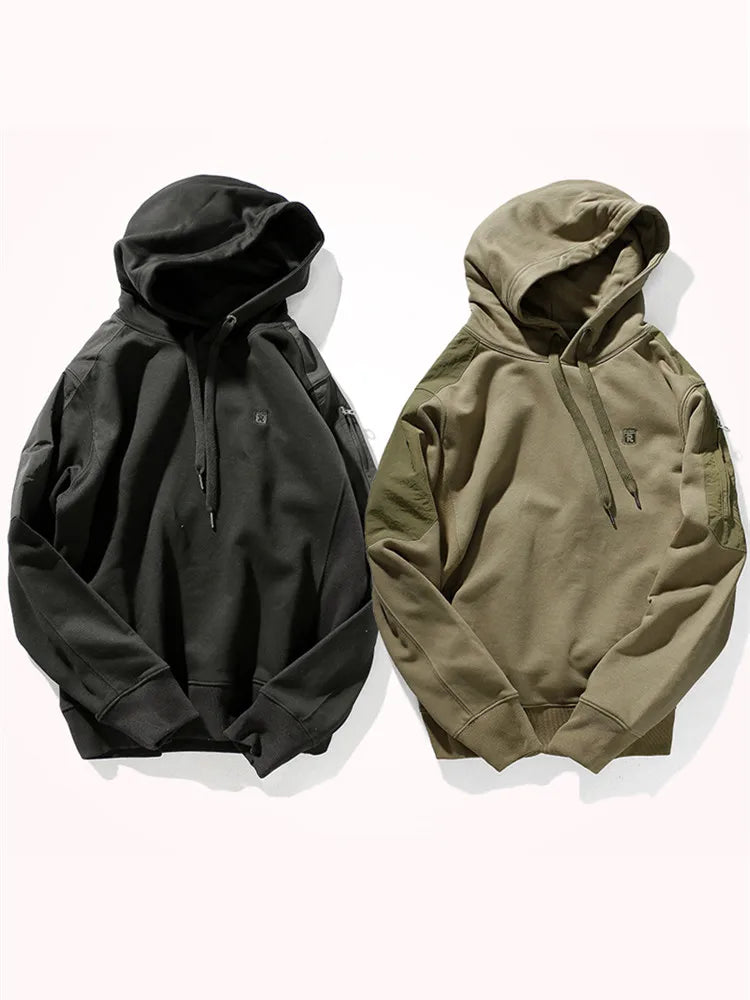 9040# Autumn and Winter Fashion 100% Cotton Terry Plus Velvet Hoodies for Men's Thick Slim Hooded Pullover Sportswear