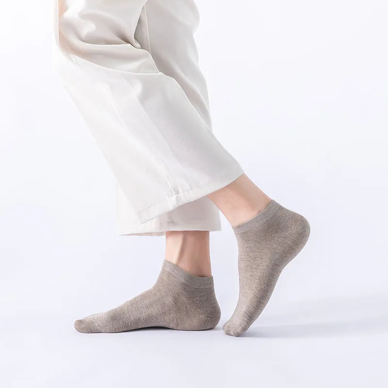 5 Pair Women's Ankle Bamboo Fibre Socks Solid Colour Summer Breathable Casual Short Socks High Quality Woman Boat Socks Set