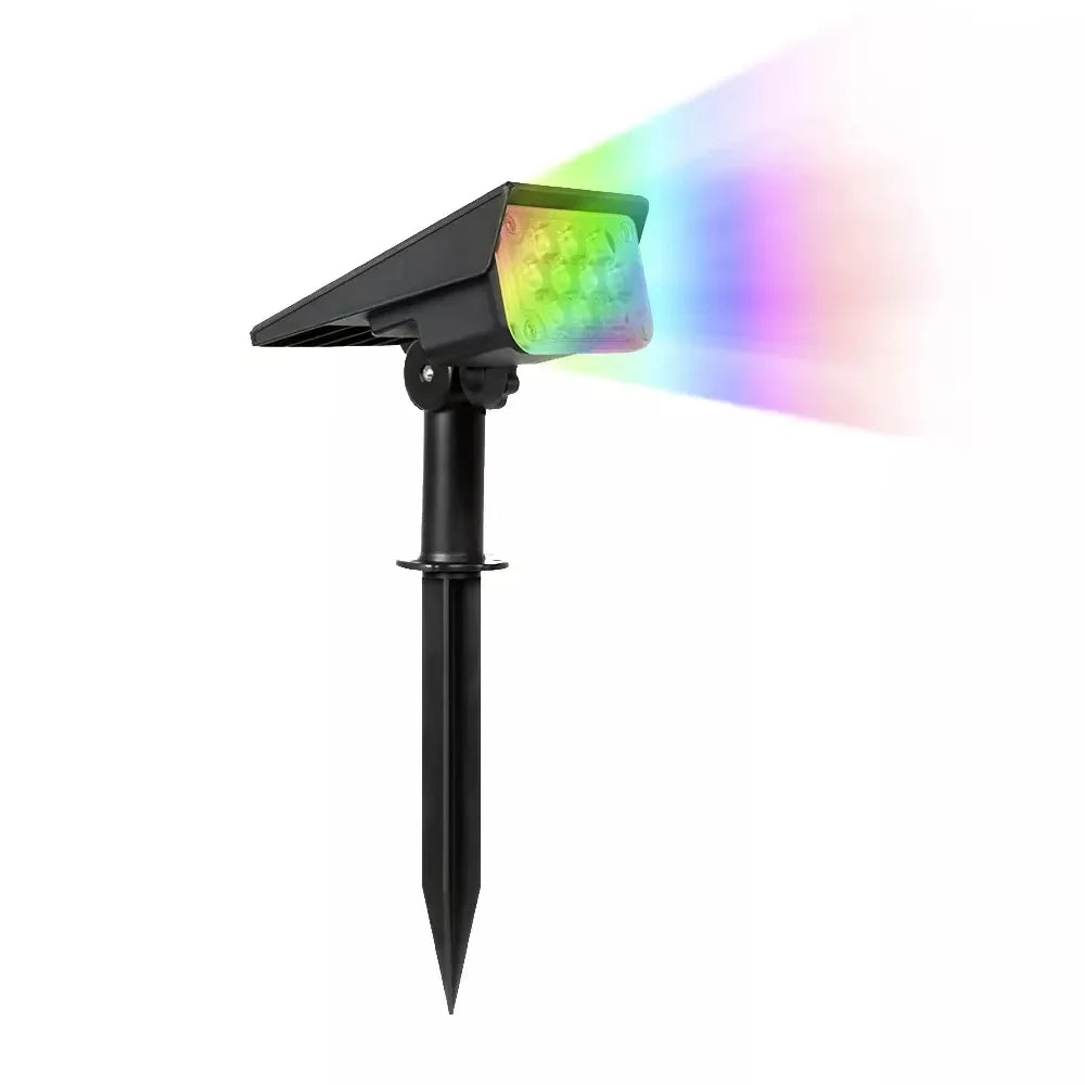 New 2 In 1 Solar Garden Light Adjustable Outdoor Wall Lamps Waterproof Super Bright Spotlights RGB Solar Landscape Lawn Lamps