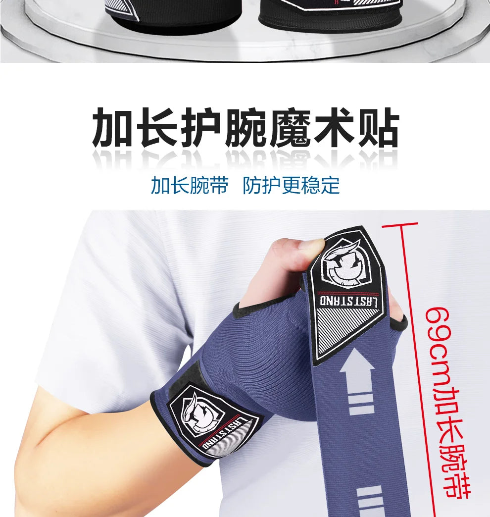 Gel Boxing Hand Wrap Gloves – Adjustable Half Finger MMA & Boxing Wrist Support Gloves with Long Strap Protective Training Gear