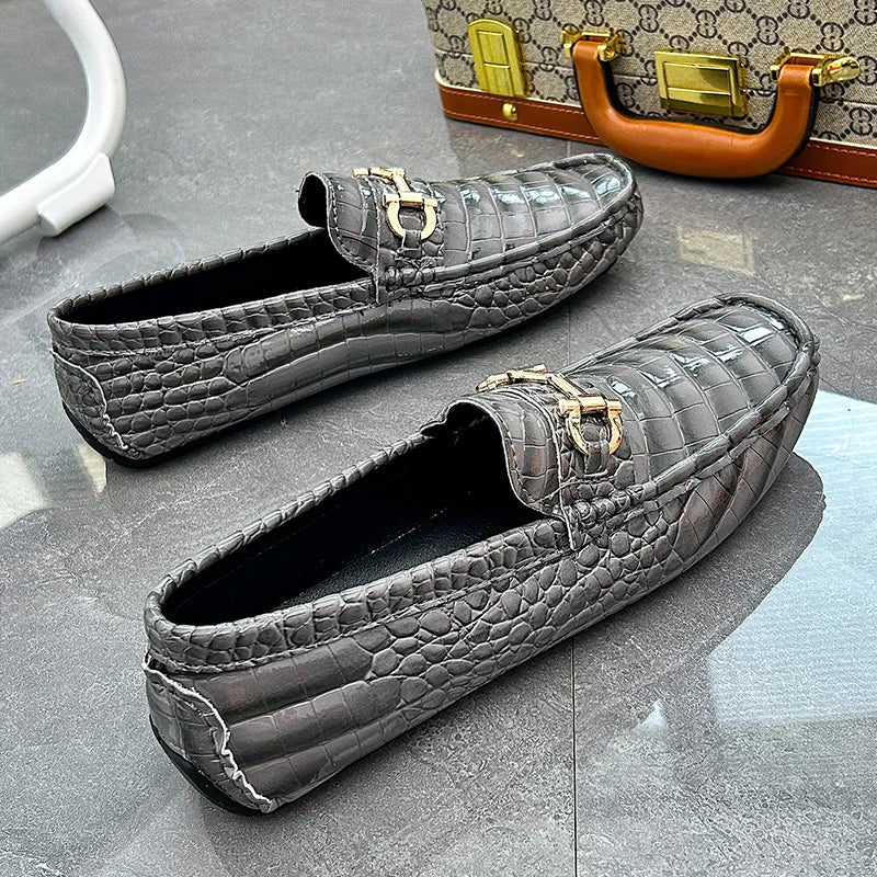 Fashion Men Large Size 46 47 48 Casual Loafers Gray Mens Moccasins Shoes Light Weight Wedding Formal Dress Shoes for Men