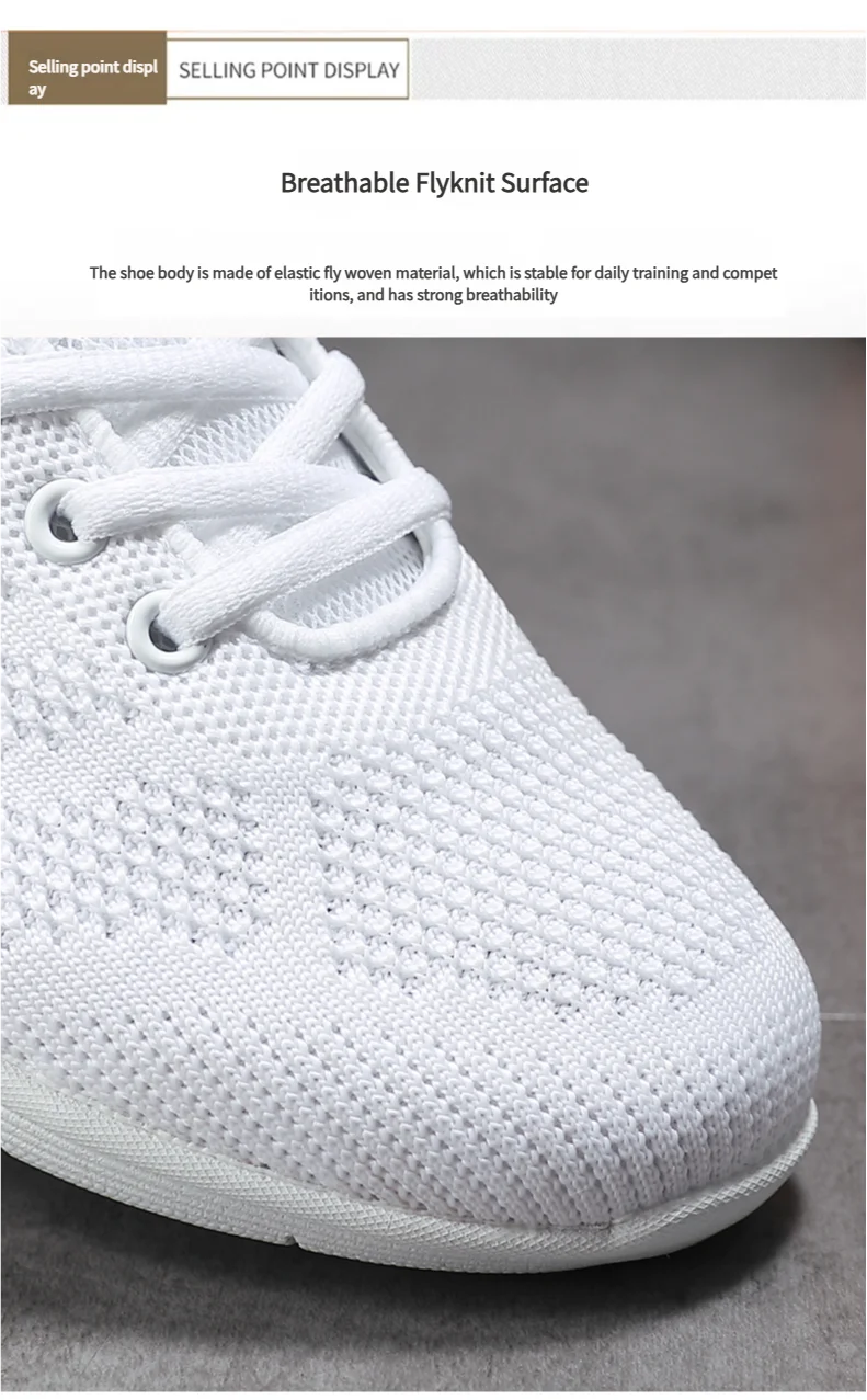 Youth Competition Cheerleading Breathable Sneakers Girls White Dance Training Shoes Children's Competitive Aerobics Shoes