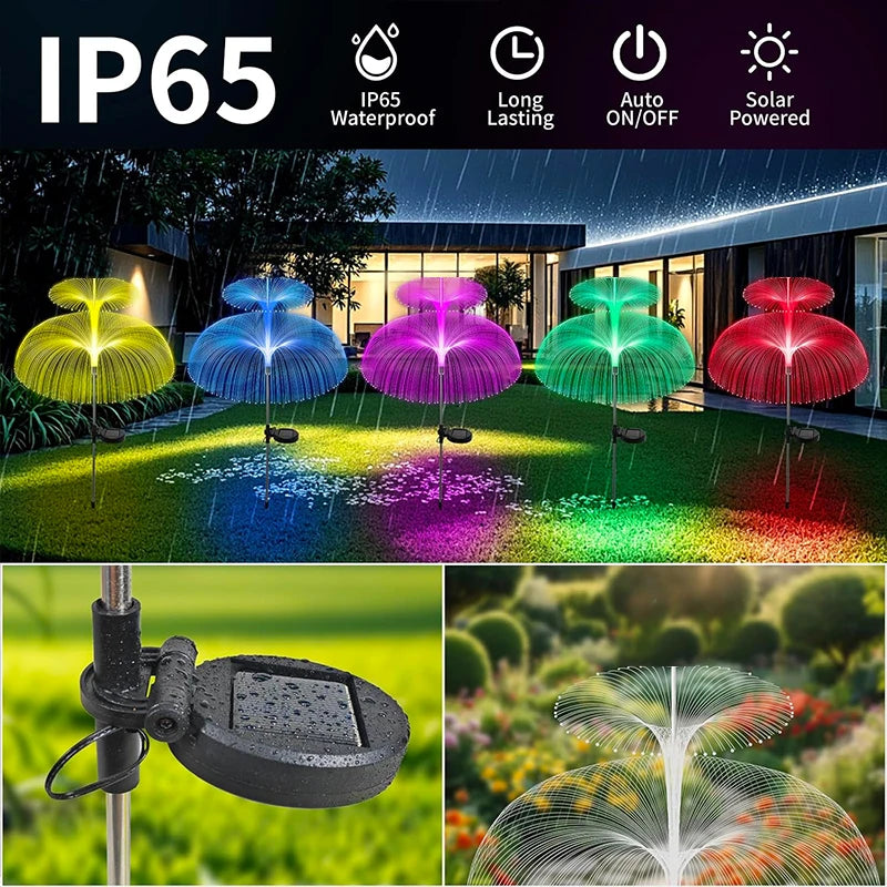 Solar Jellyfish Lights LED Outdoor Waterproof 7 Color Change Garden Landscape Patio Pathway Lawn Decor Solar Flower Lights