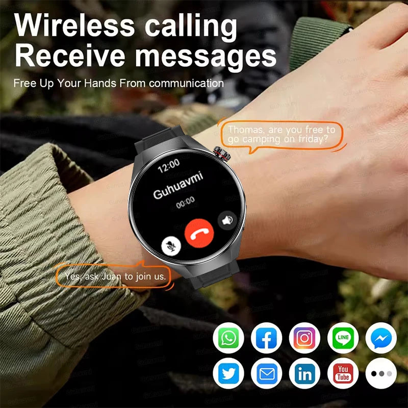 2025 True AMOLED Smart Watch Volledig touchscreen 466*466 HD Gezondheidsmonitor Spraakoproep Smartwatch voor mannen en vrouwen - Compatibel met Xiaomi en Huawei iOS