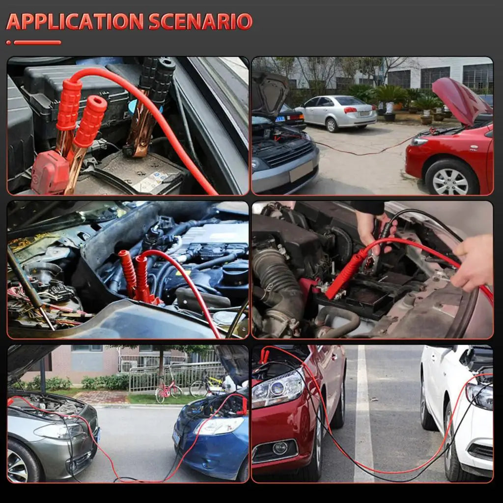 High Quality 3M 500A Car Battery Jump Cable Booster Cable Line Emergency Jump Starter Leads Van SUV Double-ended w/ Clamps Clips