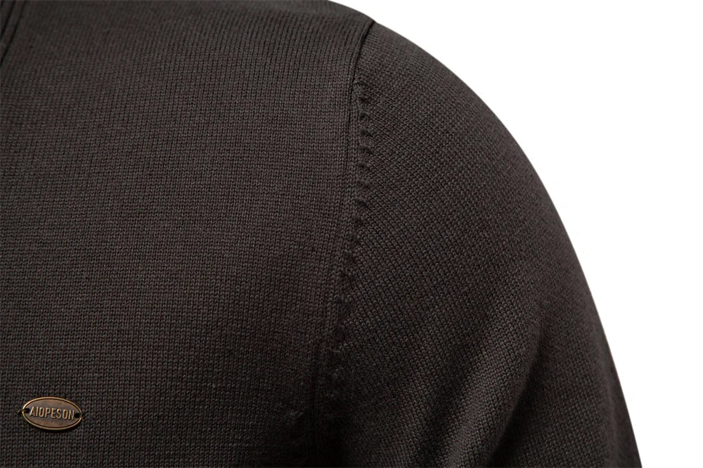 Men's Winter Cotton Cardigan Quality Sweater Fashion Turn Down Collar Knitted Sweaters for Men