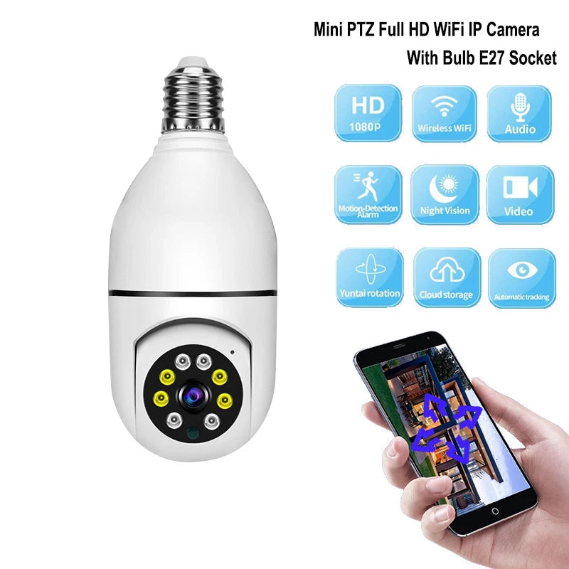 Wifi IP E27 Bulb Surveillance Camera Night Vision Wireless Home Camera CCTV Video Security Protection Baby Mini Cam