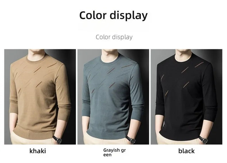 Men's High-End Woollen Designer Knitted Pullover Sweater, Casual Graphic Trendy Korean Brand, and Male Jumpers