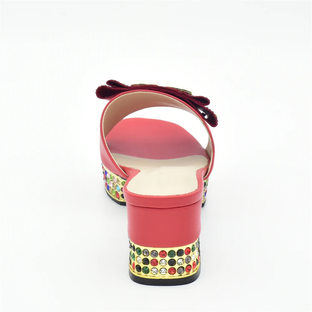 Fashion Ladies Shoe and Bag Set Latest Designers Nigeria Party Shoes and Bags for Women Full Rhinestone Wedding Shoes for Bride