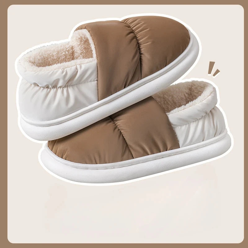 Women's Winter Warm Flat Slippers With Soft Fluffy Cosy Cotton Thick Bottom and Non-Slip Sole Suitable For Home and Outdoor Use Ladies Shoes