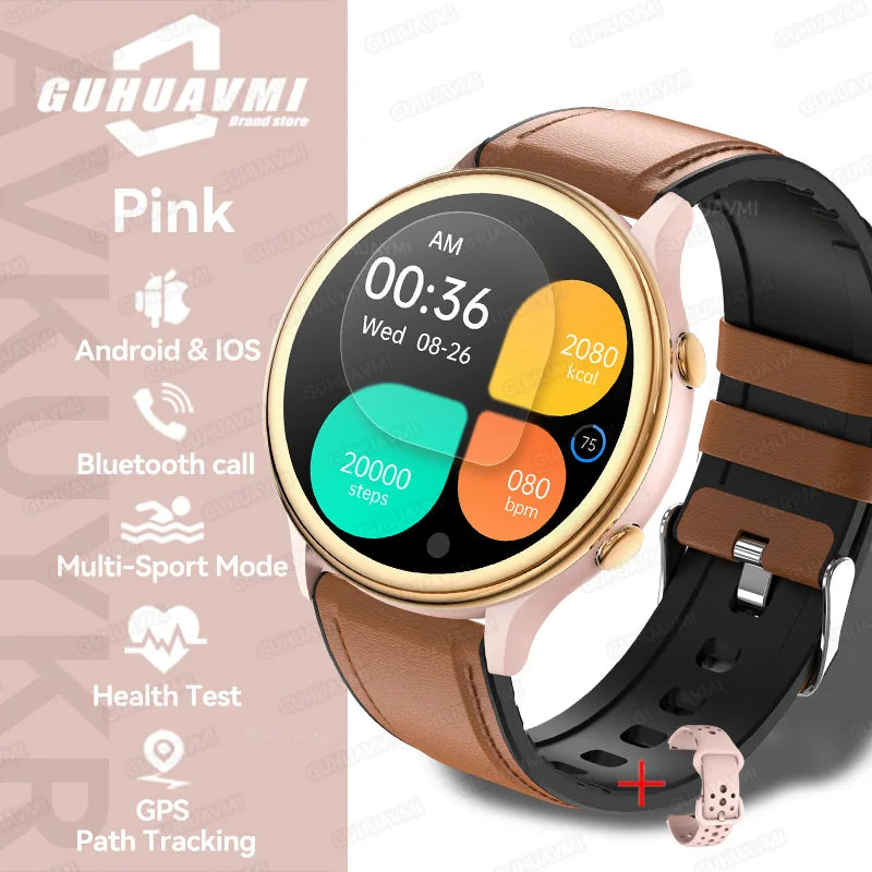 2025 Mini Smart Watch Dames 1,27-inch 360*360 AMOLED HD-scherm IP68 Waterdicht Hartslag Bloedzuurstof Smartwatch - Compatibel met HUAWEI IOS