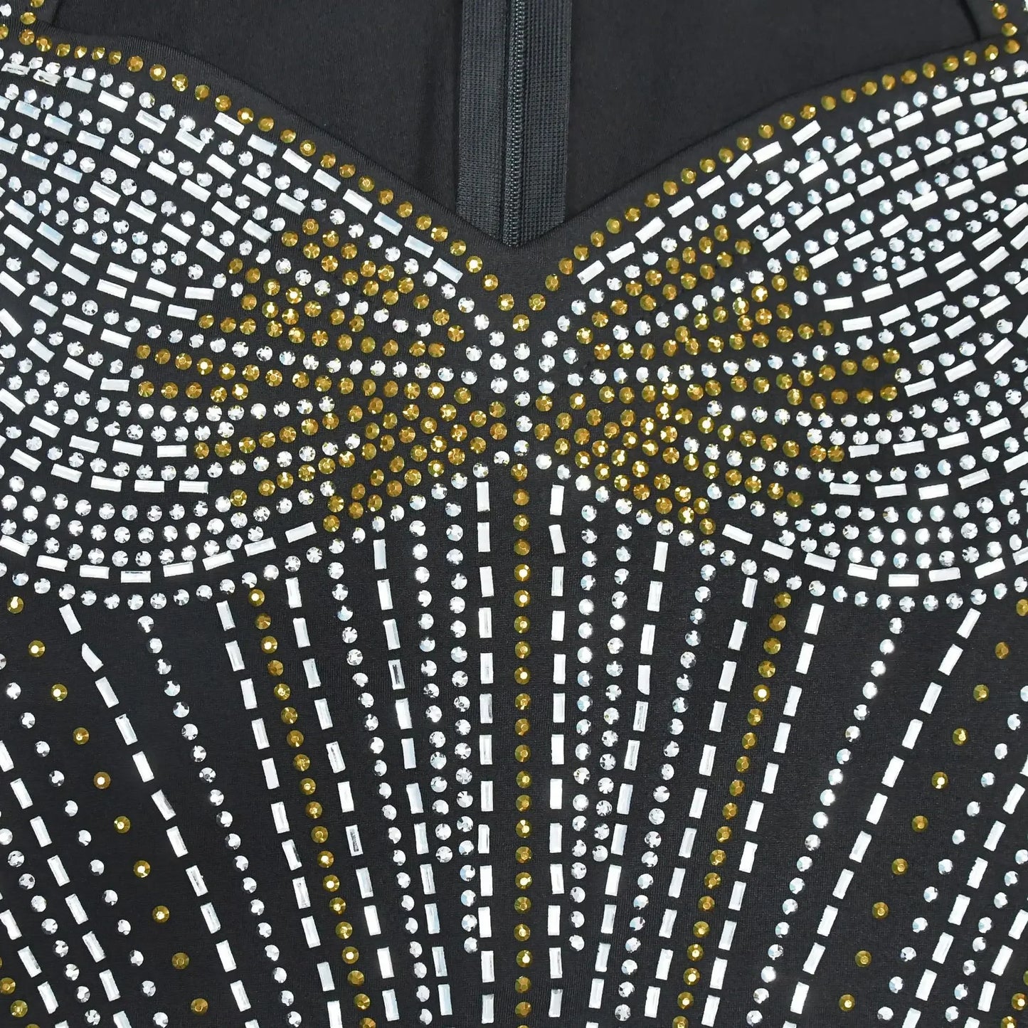 Sexy Sleeveless Rhinestone Decor Tassels Hollow Out Mini Dress