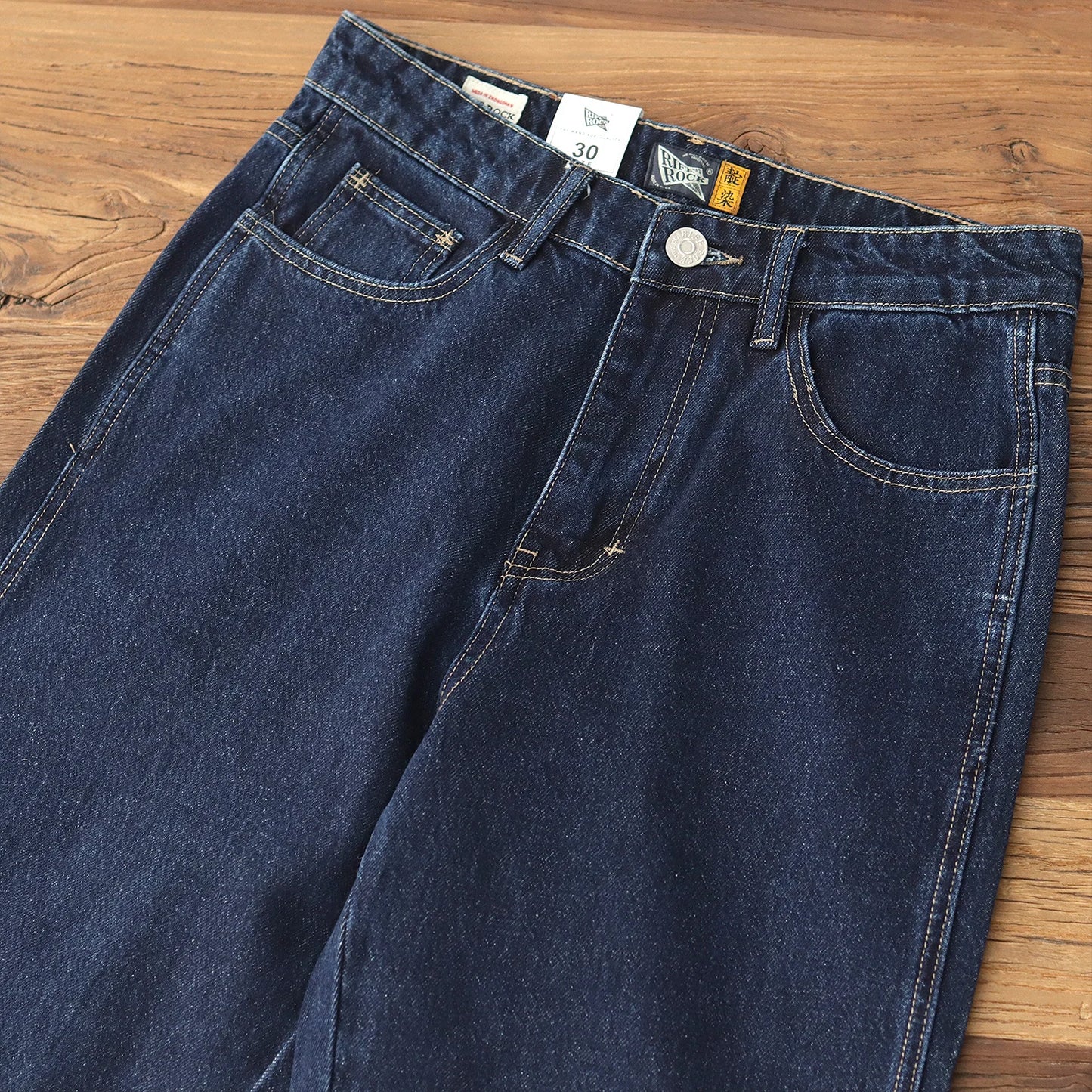 2025 Lente Nieuwe Amerikaanse Retro Primaire Kleur Denim Jeans Heren Eenvoudige 90% Katoen Gewassen Oude Casual Losse Rechte Wijde Broek