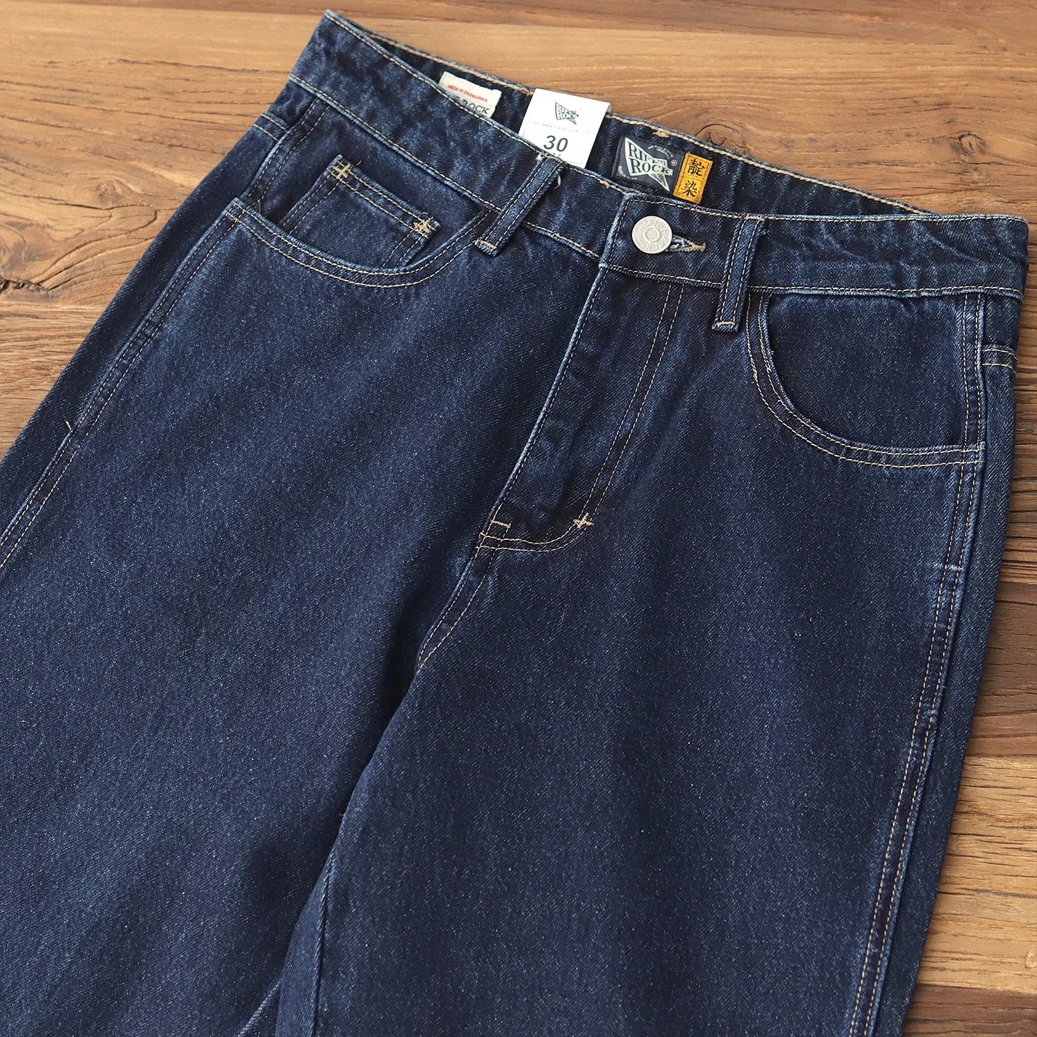 2025 Lente Nieuwe Amerikaanse Retro Primaire Kleur Denim Jeans Heren Eenvoudige 90% Katoen Gewassen Oude Casual Losse Rechte Wijde Broek