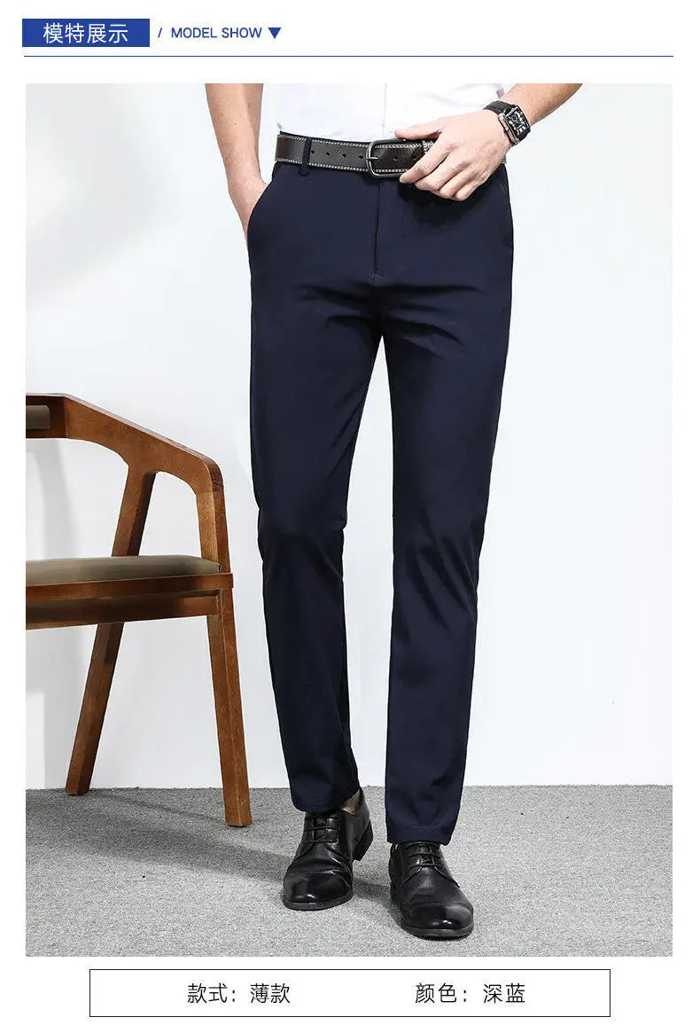 Stretchable Men's Dress Pants, Classic Trousers for Versatile Wear, Comfort & Style Combined Sizes 28-40