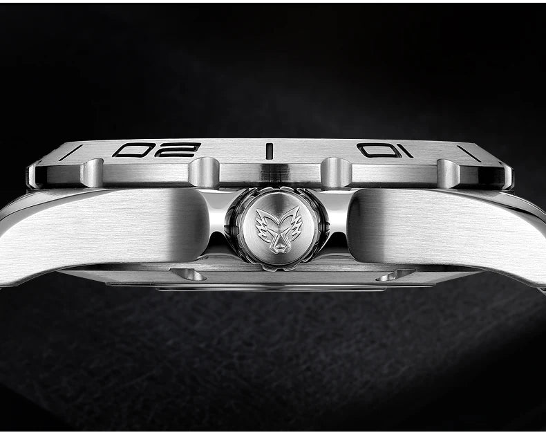 YELANG V1036 42mm Men's Quartz Watch Luminous Display Japan Movement 30ATM Waterproof Stainless Steel Band with Luminous Hands