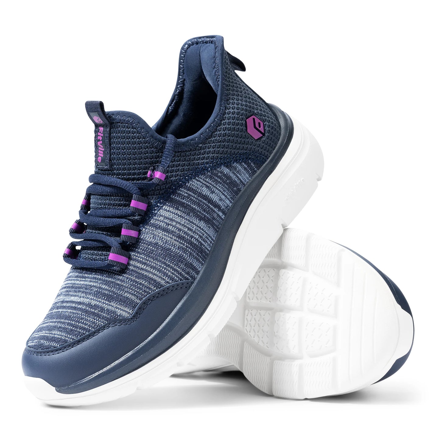 Women's Wide Foot Slip-On Sneakers Hands-Free Running Shoes Walking Shoes for Fat Feet Flat Feet Plantar Fasciitis