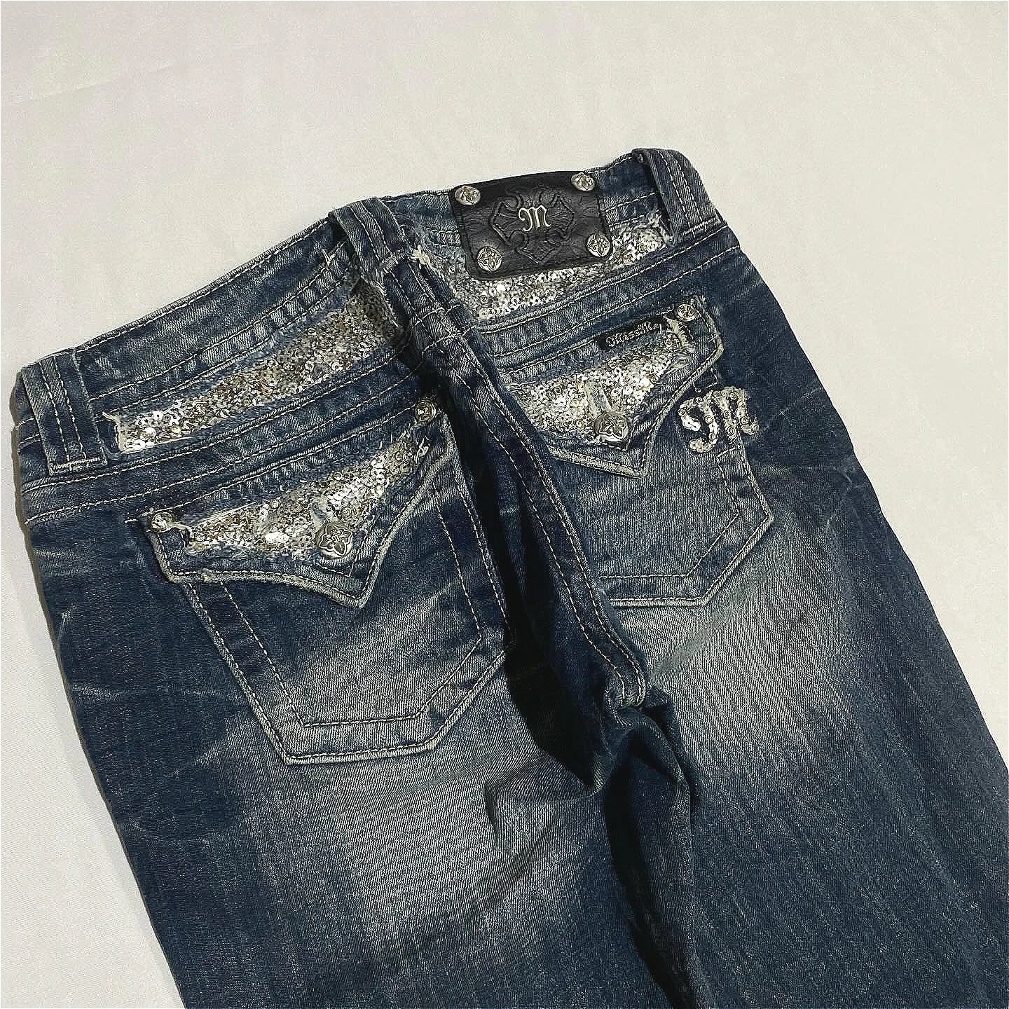 Women's Gothic Jeans Y2K Clothes Harajuku Hip Hop Pocket Embroidery Vintage Dark Blue Baggy Jeans High Waist Slim Flared Trousers