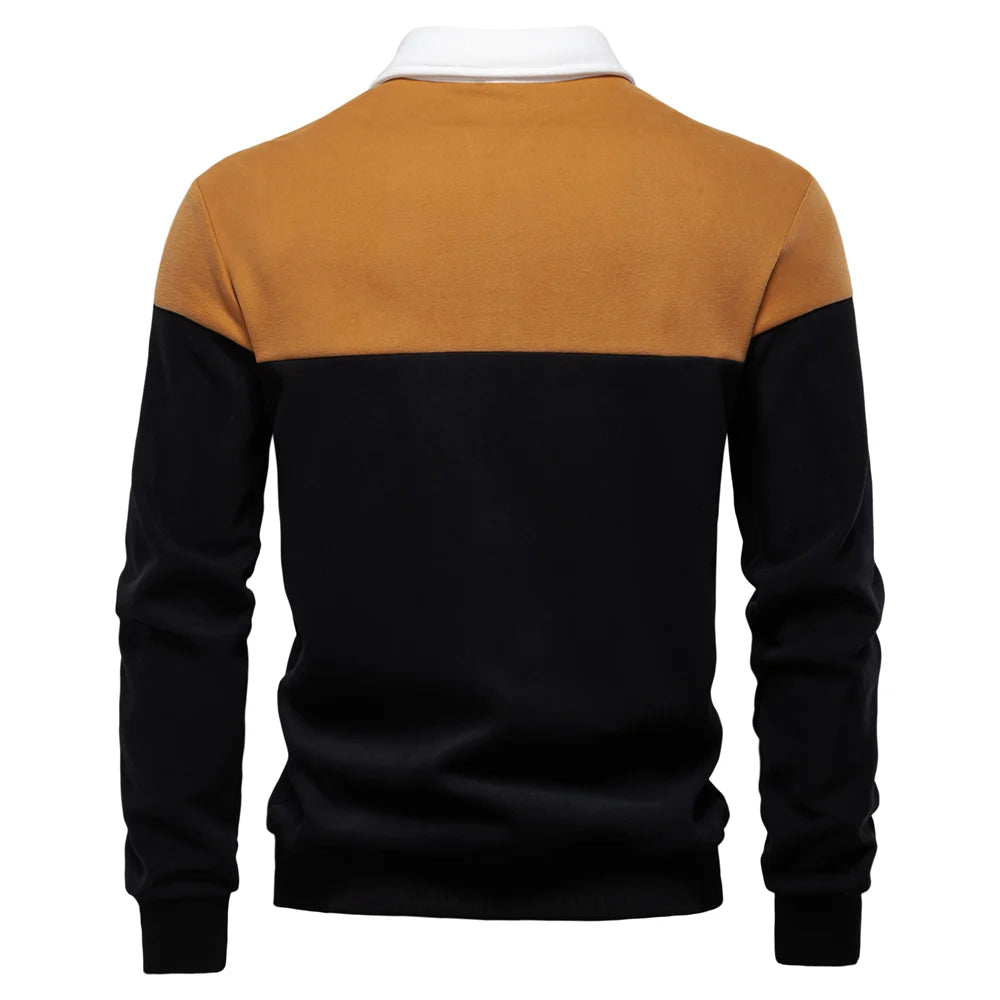 Men's Premium Design Sweatshirt Colour Block Hoodies Long Sleeve Business Casual Social Sweatshirt