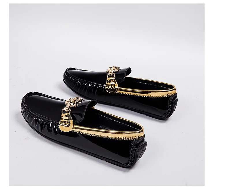 Over Size 38-48 Men Fashion Gold Moccasin Loafers Luxury Brand Casual Shoes for men Big Size Youth Personality Loafers