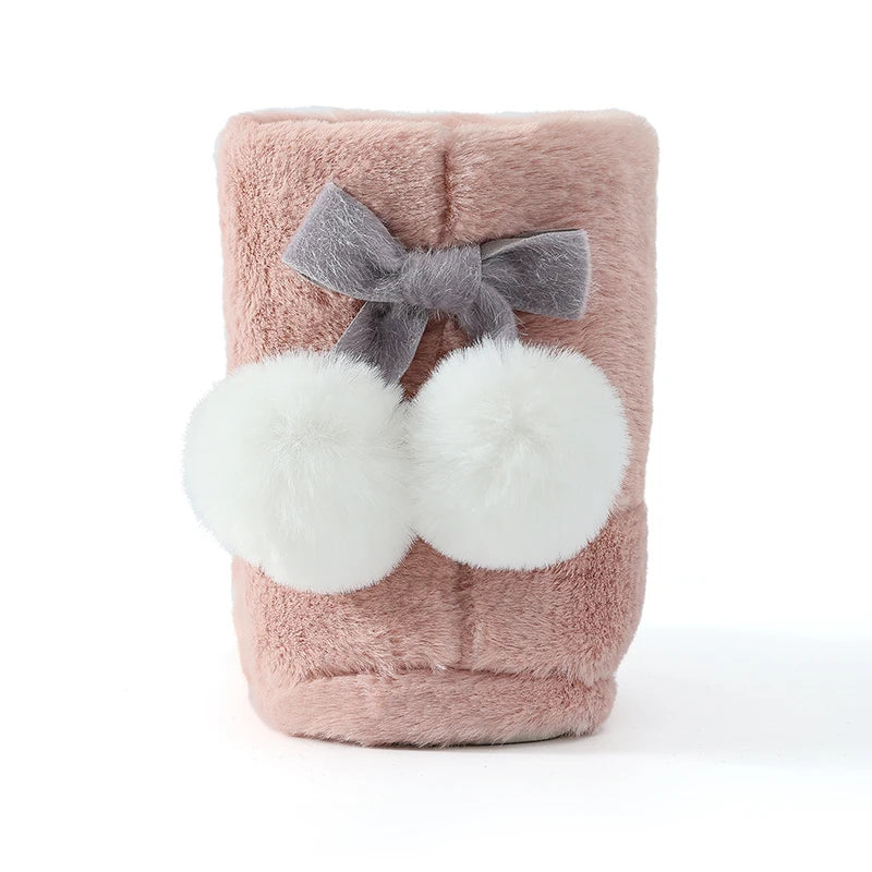 Women's Winter Warm Plush Cotton Boots Casual Fur Fluffy Snow Boots With Soft Comfort Non-Slip Sole Suitable As Snow Boots Cute Cotton Shoes
