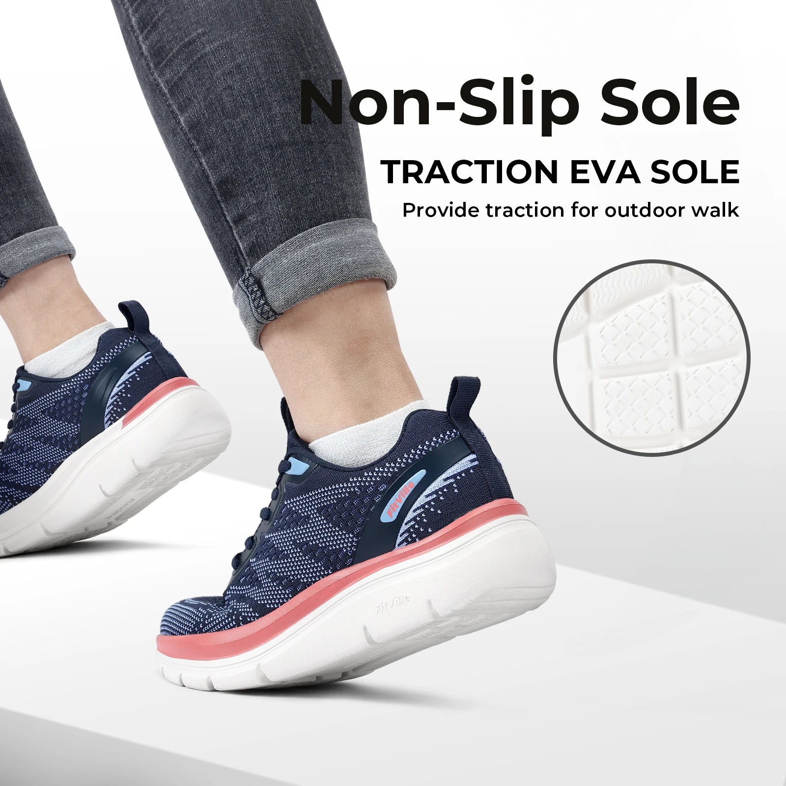 Women's Shoes Wide Width Walking Casual Shoes Thick Sole Lightweight Sneakers for Swollen Feet Relieve Toe Pain