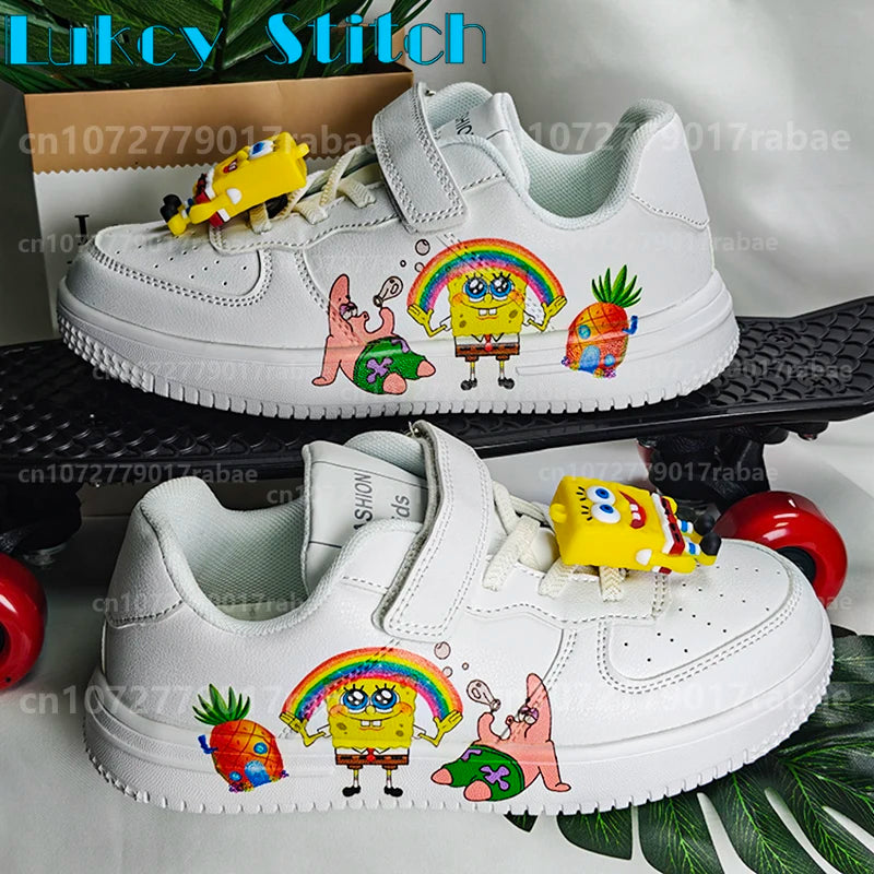 SpongeBob Gift Children Shoes Student Casual Kid Sneakers Girls Boys Running Fashion Sports Shoes Cute Christmas Birthday Gift