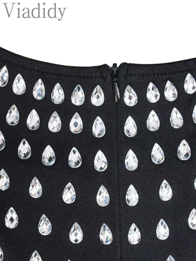 Sexy Rhinestones Long Maxi Party Dress