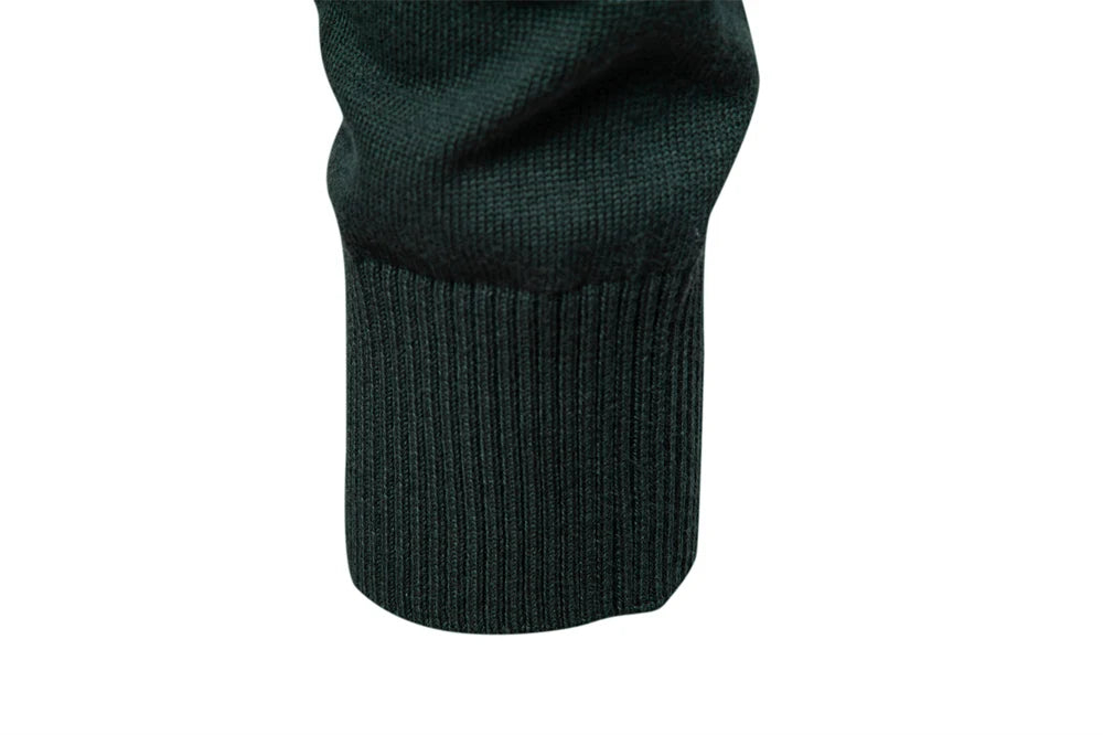 Men's Mock Neck Cotton Pullover Knit Sweaters Casual Business Strip Ribbed Turtleneck Sweaters for Men