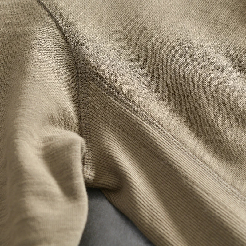 Lente Nieuwe Amerikaanse Retro Lange Mouw O-hals Effen Kleur Sweatshirts Heren Eenvoudige 100% Katoen Gewassen Trui Casual Sportkleding