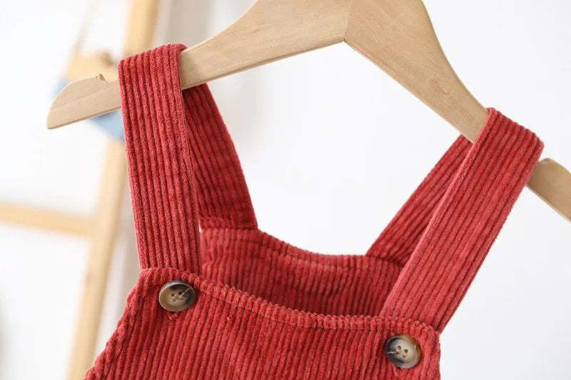 Baby Overalls Corduroy Jumpsuits Front Pocket Boys Girls Pants Kids Clothes For Children 0-3Y Unisex