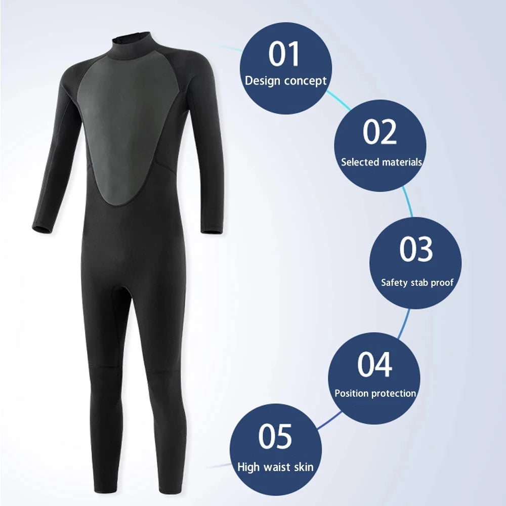 Thermal Swimming Full Body Wetsuits For Freediving Swimming, Surfing, Snorkelling, & Spearfishing - Sizes 3mm/2mm Neoprene