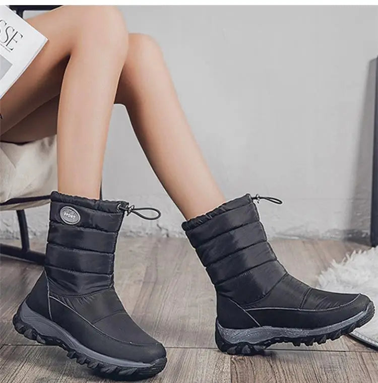 Women Boots Snow Plush Ladies Shoes Waterproof Women Shoes Zipper Boots Ladies Keep Warm Soft Botas Mujer Women's Winter Shoes