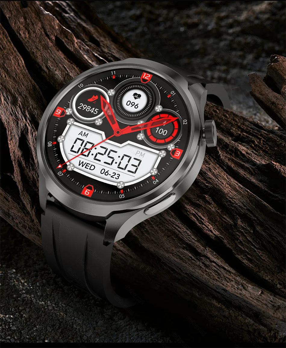 GPS Sports Smartwatch Men AMOLED Screen Compass Altimeter Heart rate BP NFC Bluetooth Call Smart Watch For Men - Compatible With HUAWEI IOS