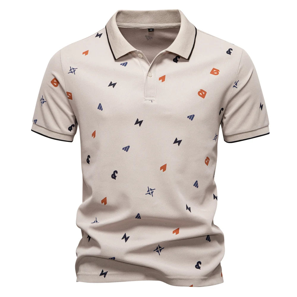 2025 Zomer Nieuw Heren Effen Poloshirt met Bedrukte Omslagkraag Casual Slim Fit Ademend Comfortabel Topje