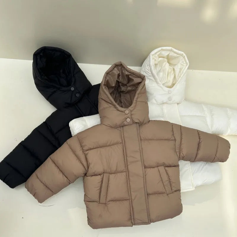 Winter Kids Parkas Korean Style Girls Boys Fur Coat Hoodie Boys Thicken Outerwear 7T Unisex
