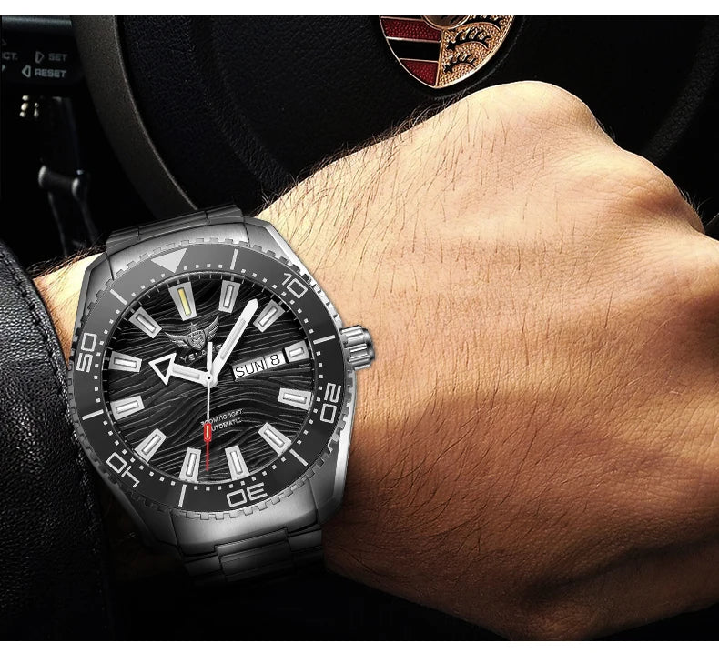 Yelang V5.2 Mechanical Watch 44M Rotatable Ceramic Bezel Sapphire Lens SW220 300m Super Waterproof Men's Diving Watch Reloj