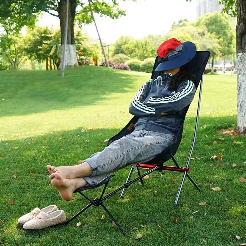 Universal Camping Chair Foot Rest Folding Attachable Footrest Lightweight Footstool for Outdoor Fishing Beach Hiking